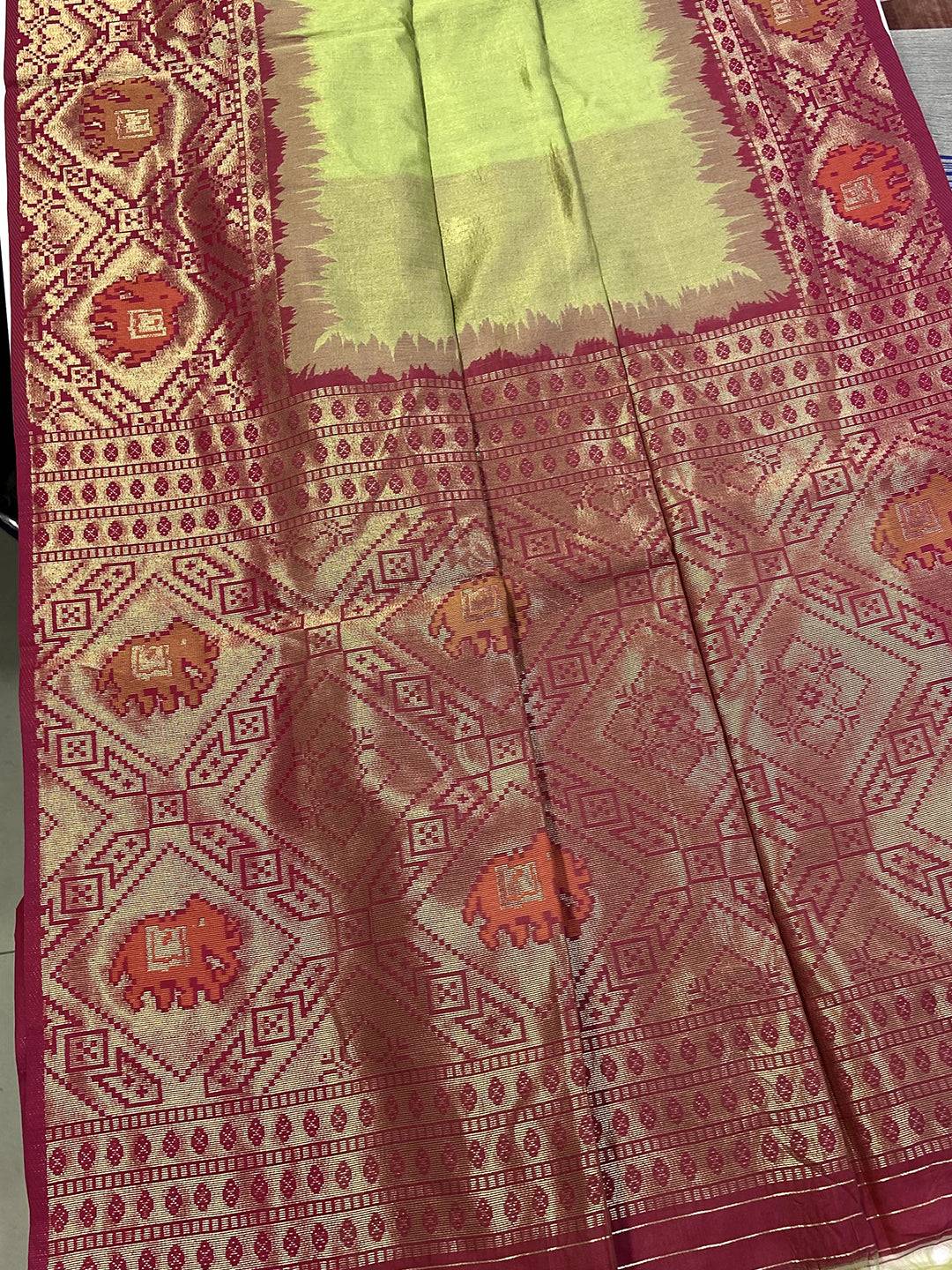 Regal Pista Silk Zari Weaving Saree