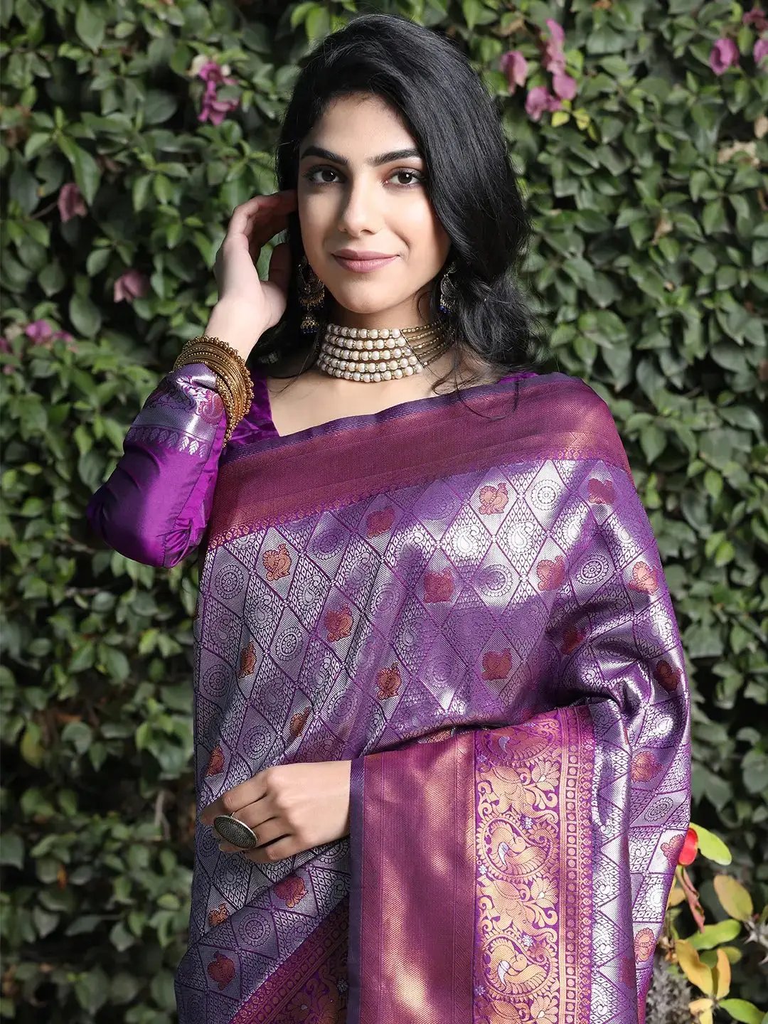 Kanjivaram Silk Saree With Zari Work