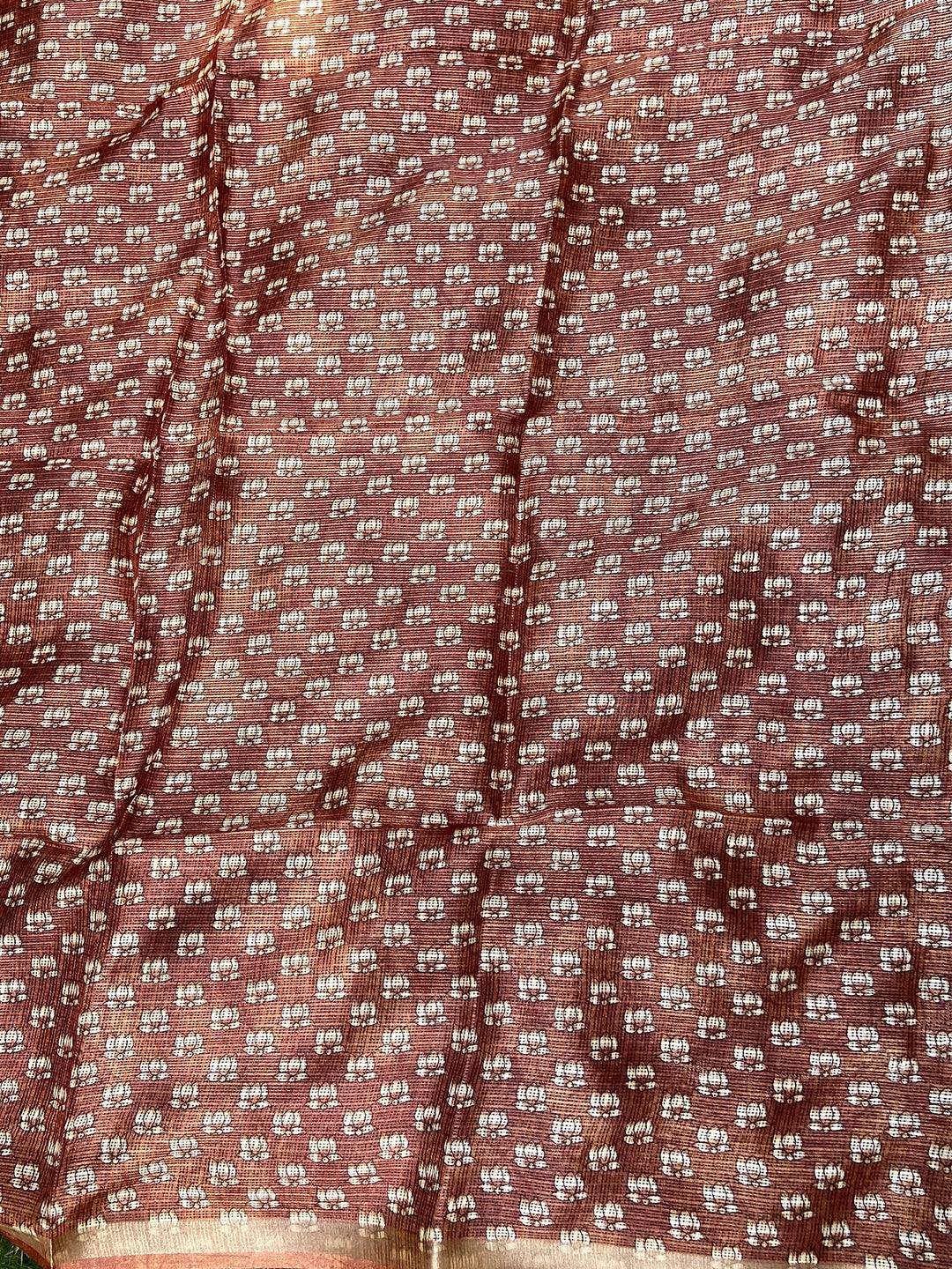 Soft Kota Doriya Silk Saree with Pichwai Prints & Rich Pallu