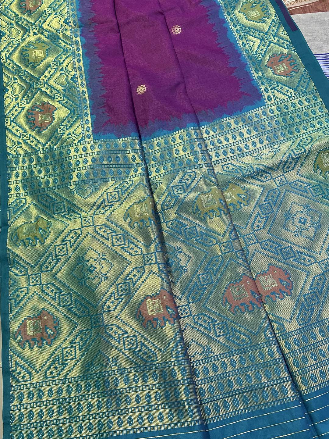 Royal Purple Silk Zari Weaving Saree