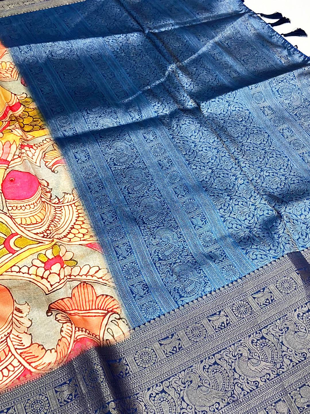 Multi Radiant Banarasi Silk Kalamkari Saree