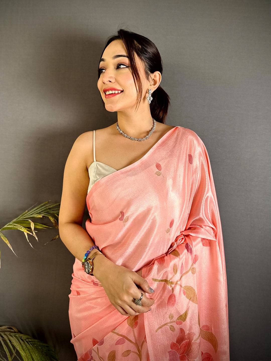 Regal Soft Chinnon Chiffon Floral Saree