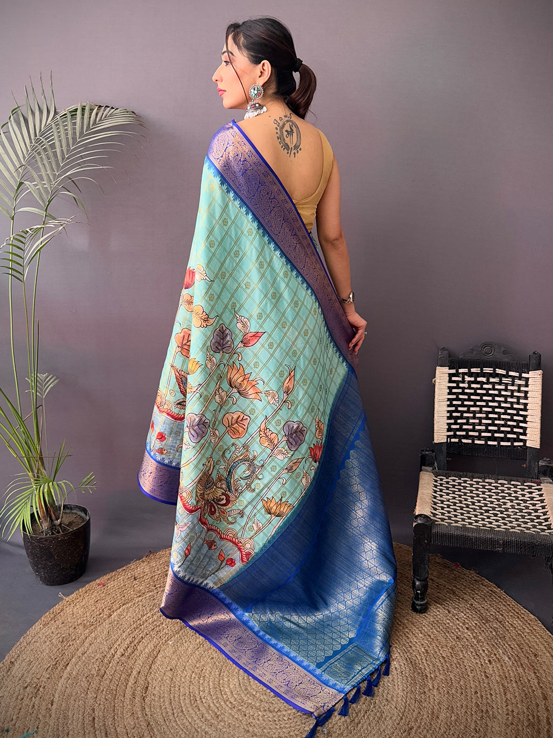 Heritage Banarasi Kovai Rettapet Border Saree