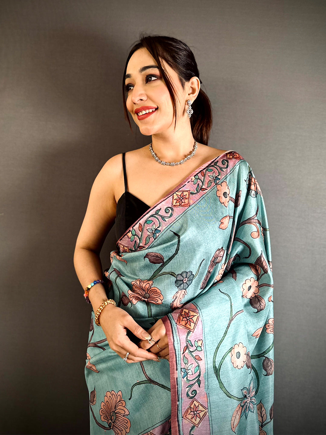 Ethereal Pastel Kalamkari Saree