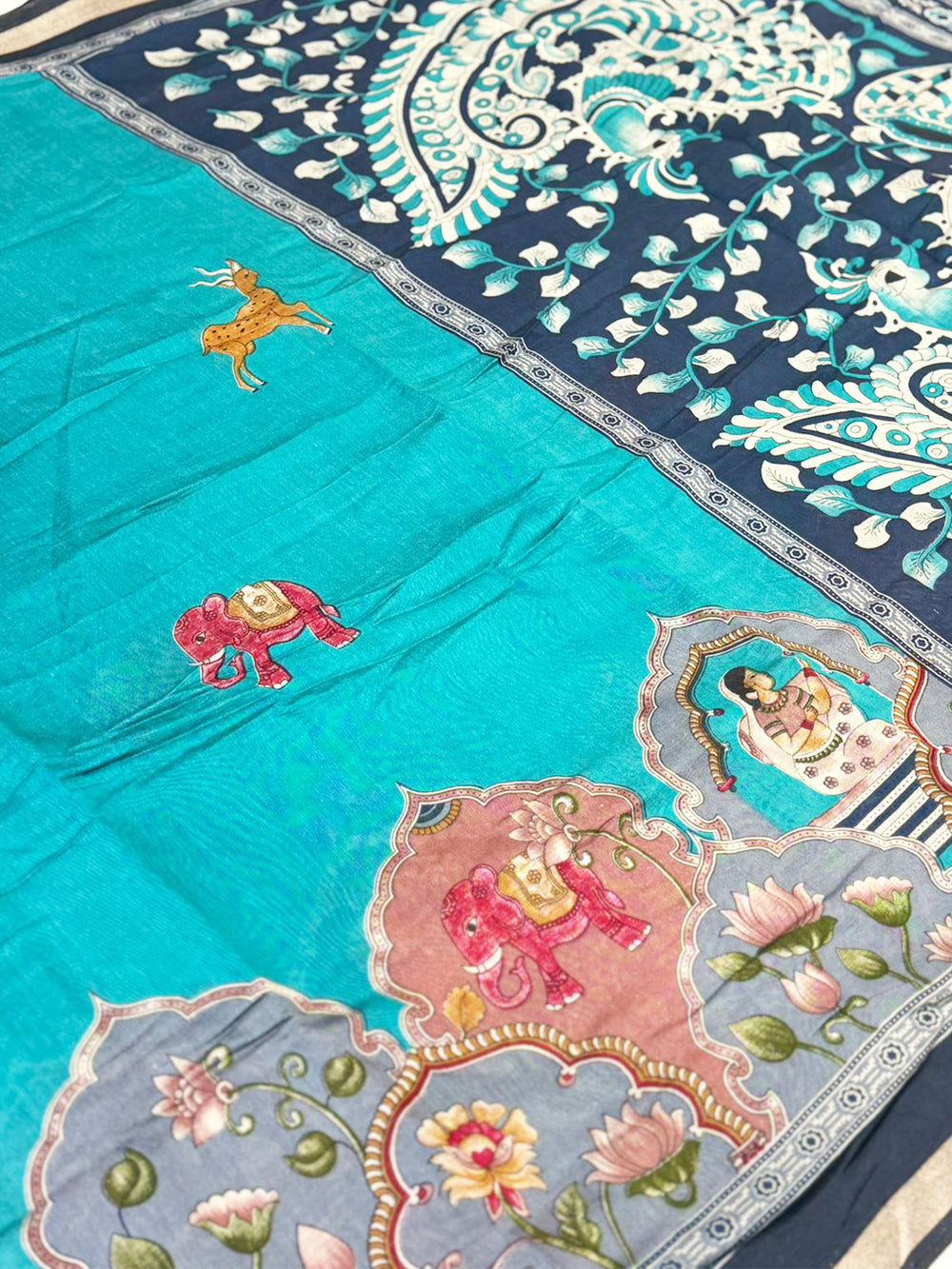 Rama Mul Kalamkari Printed Saree