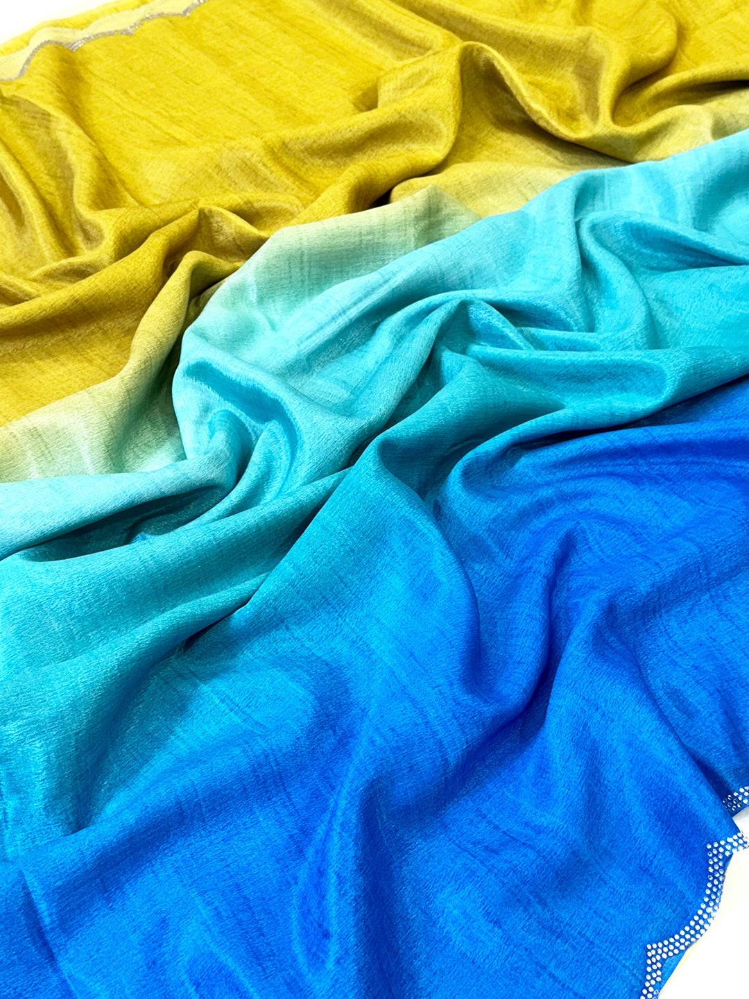 Radiant Ombre Chiffon Swarovski Saree