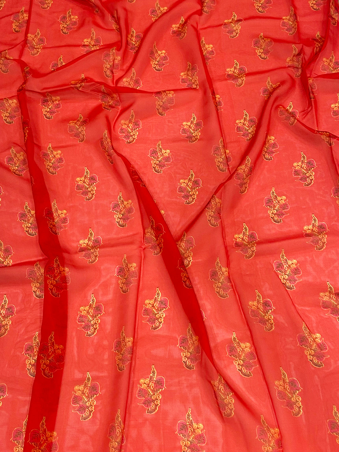 Ethereal Blue Floral Tebi Silk Saree