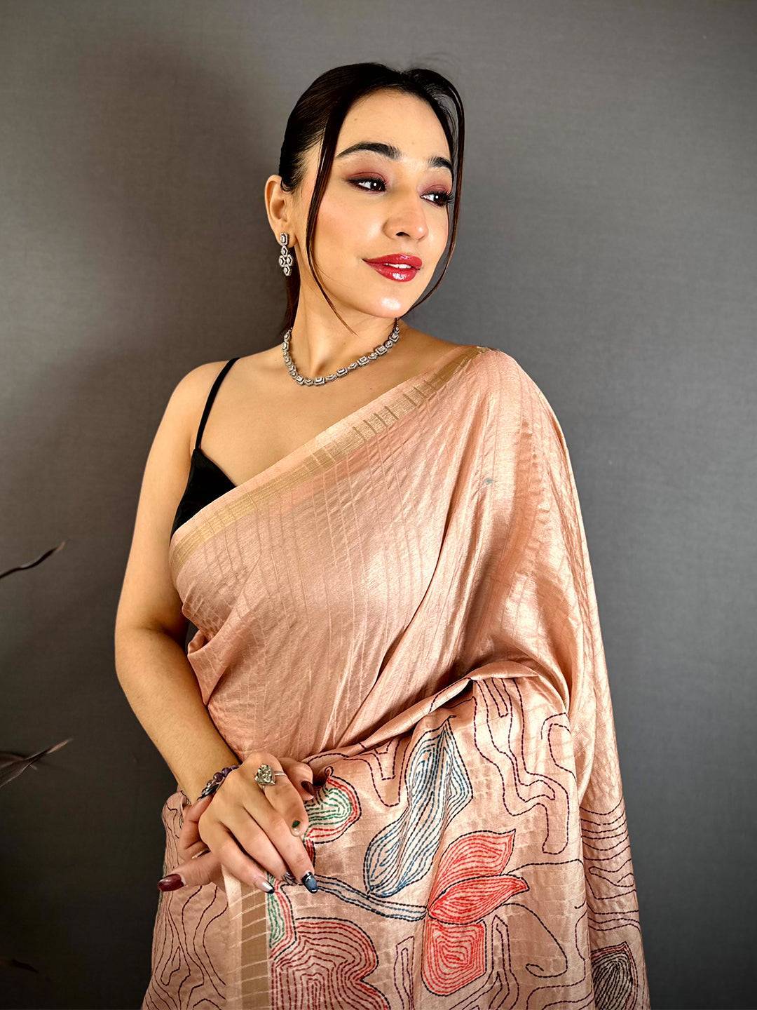 Radiant Tussar Ghicha Katha Art Saree
