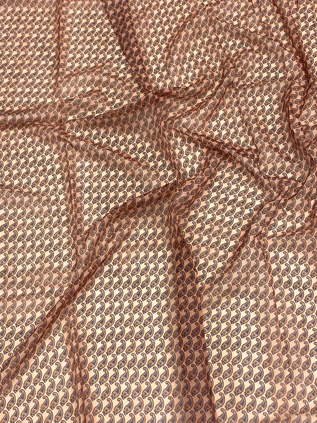 Elegant Peach Tebi Silk Saree