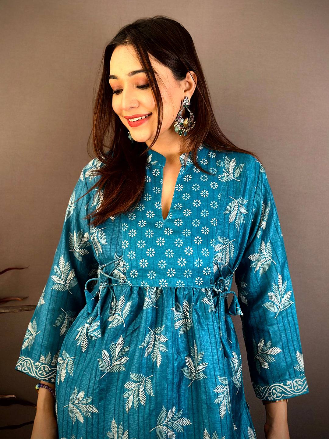 Classic Kota Doriya Collar Flare Kurti