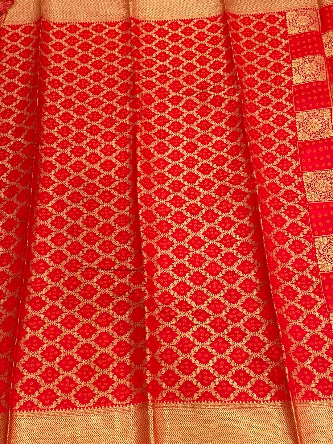 Red Banarasi Square Patola Saree