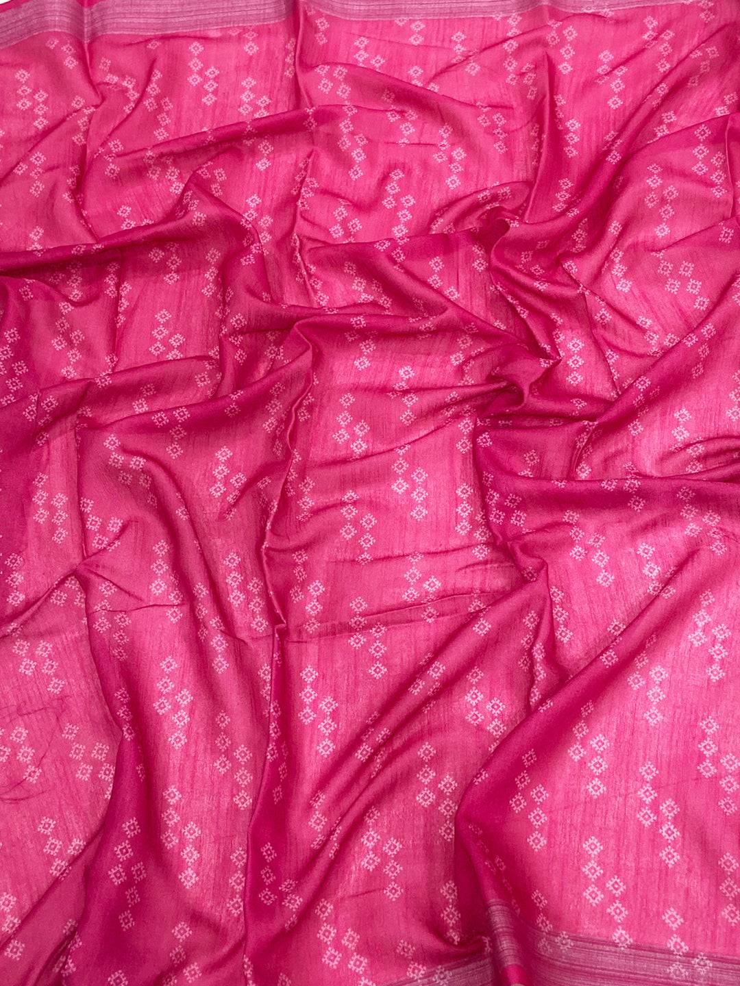 Green Linen Floral Kalamkari Print Saree