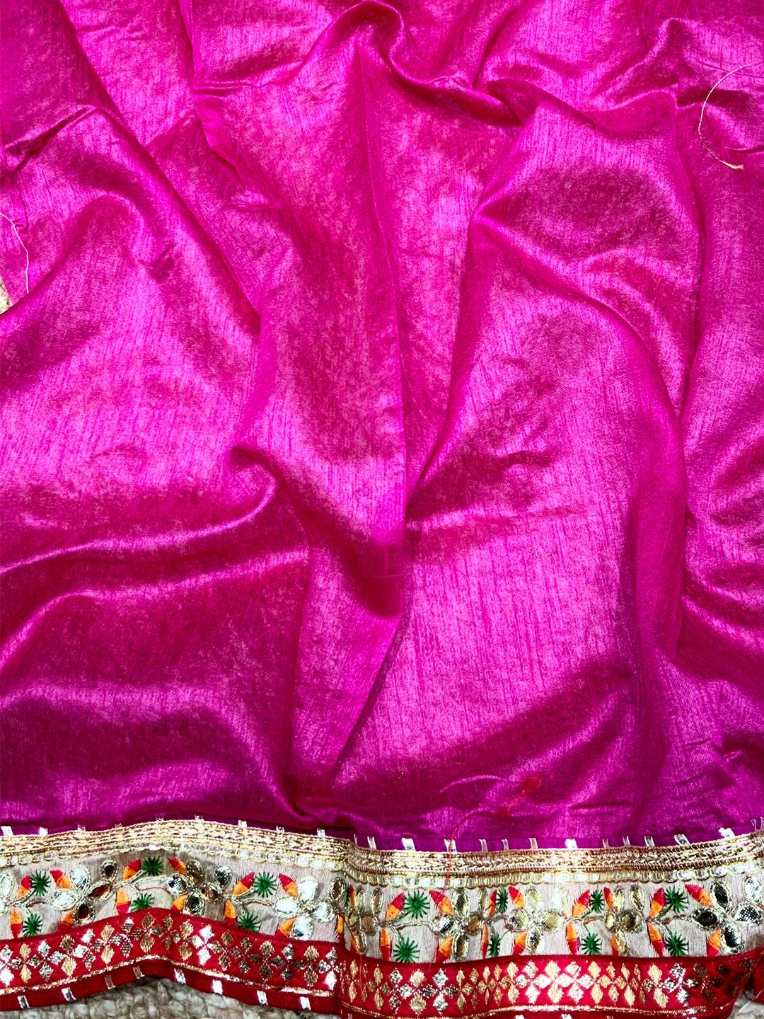 Festive Chinnon Foil Print Saree