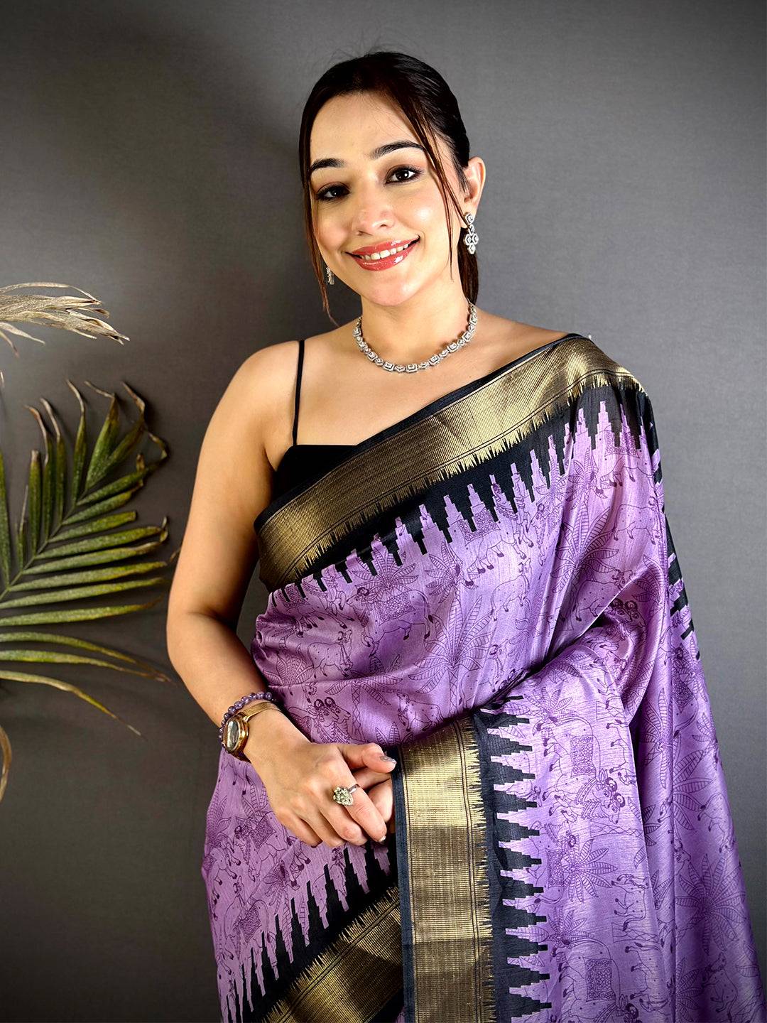 Tradition Kalamkari Dola Silk Saree