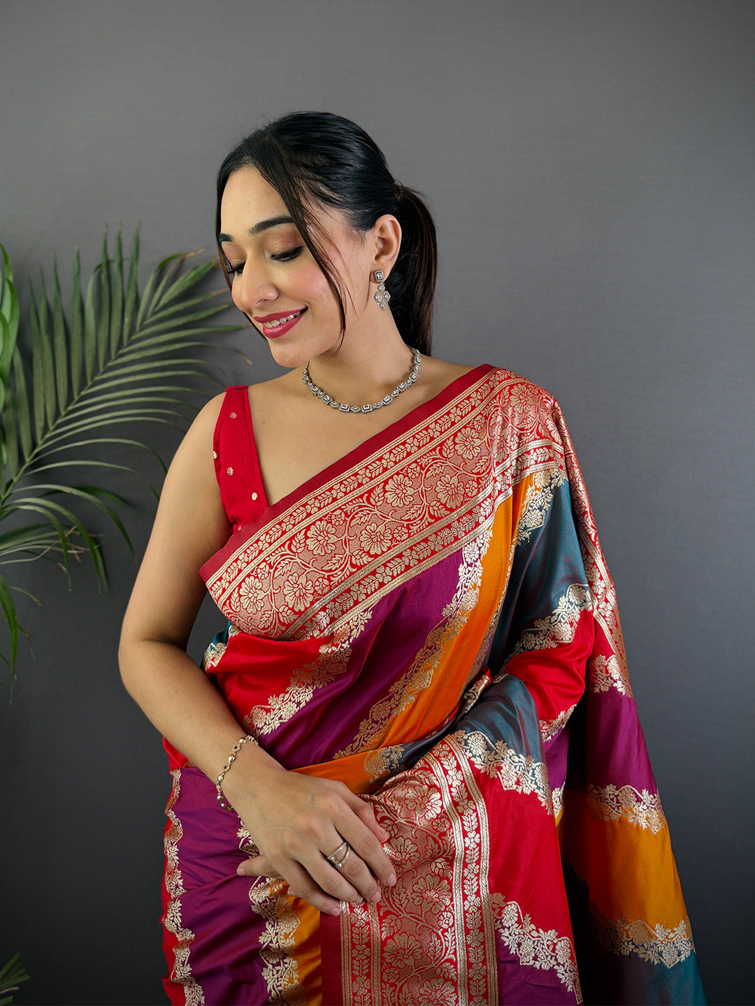 Radiant Banarasi Katan Silk Zari Weaving Saree