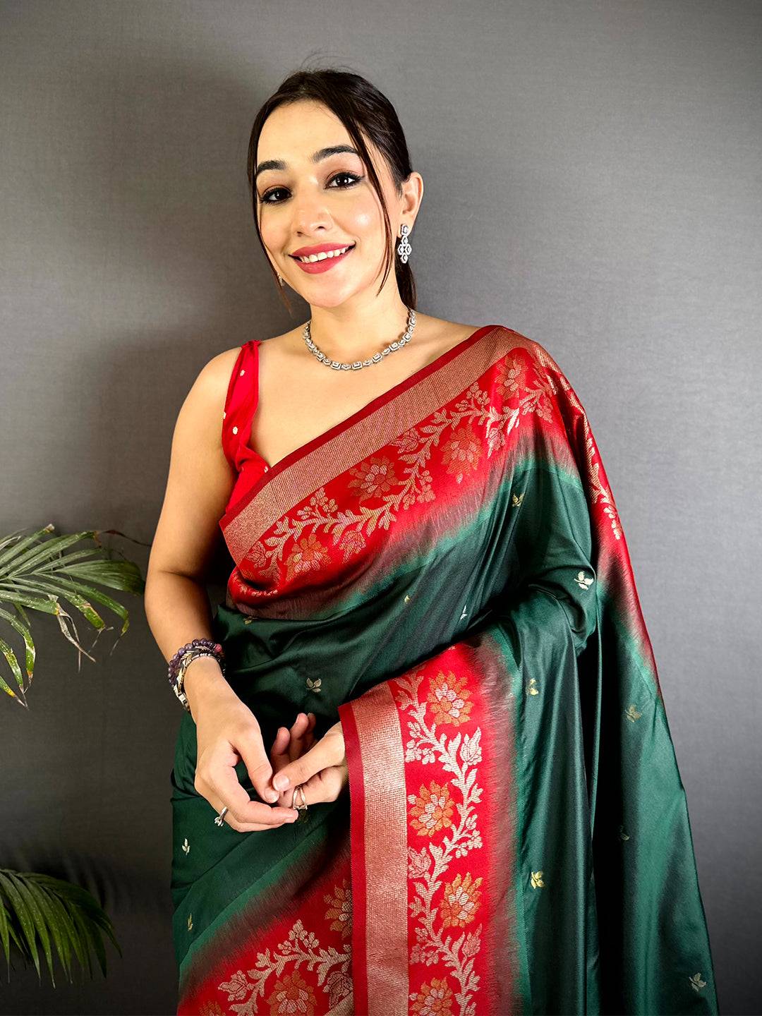 Radiant Green Gadwal Pattu Saree