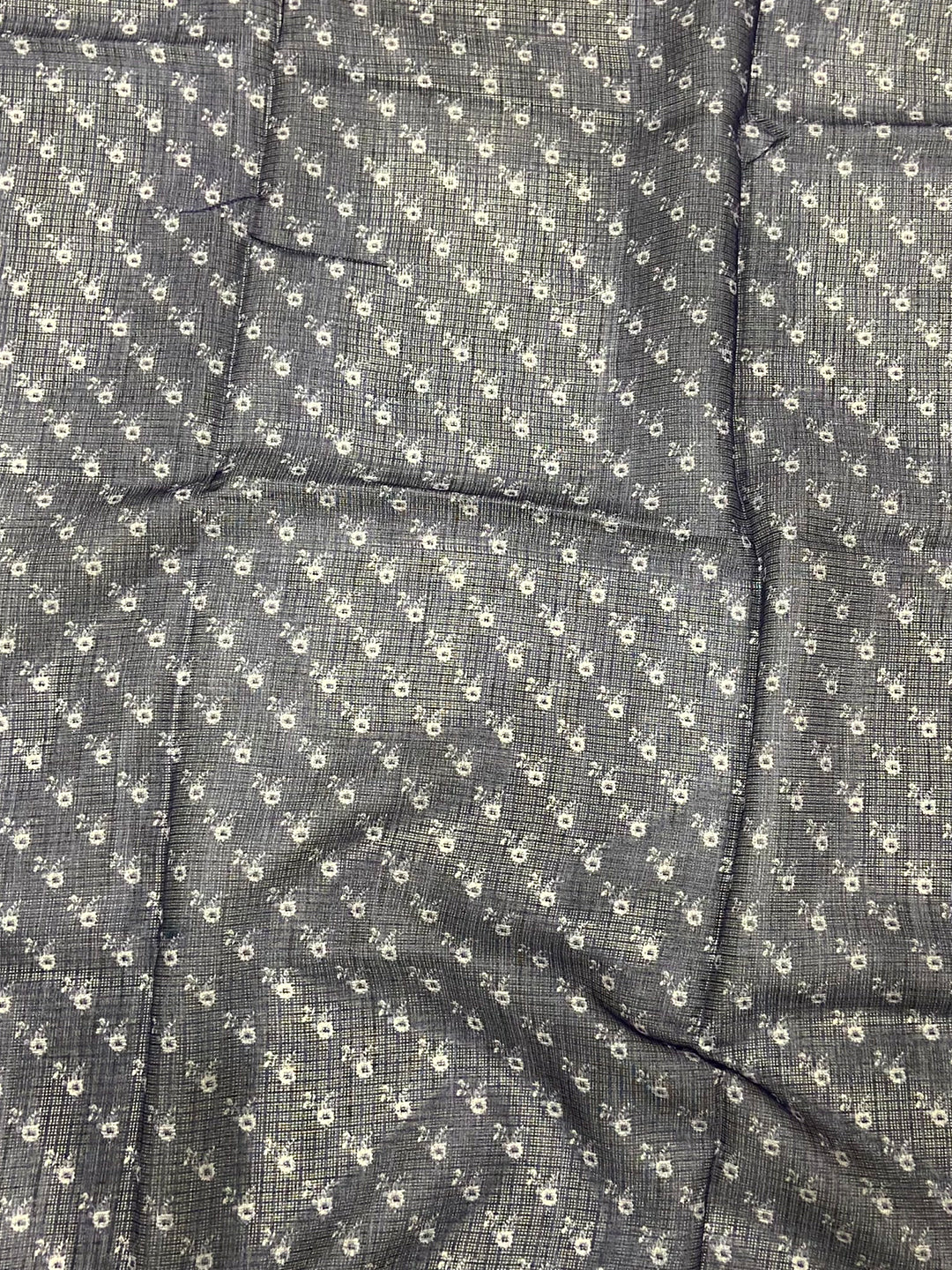 Royal Blue Kota Floral Digital Cut Work Saree