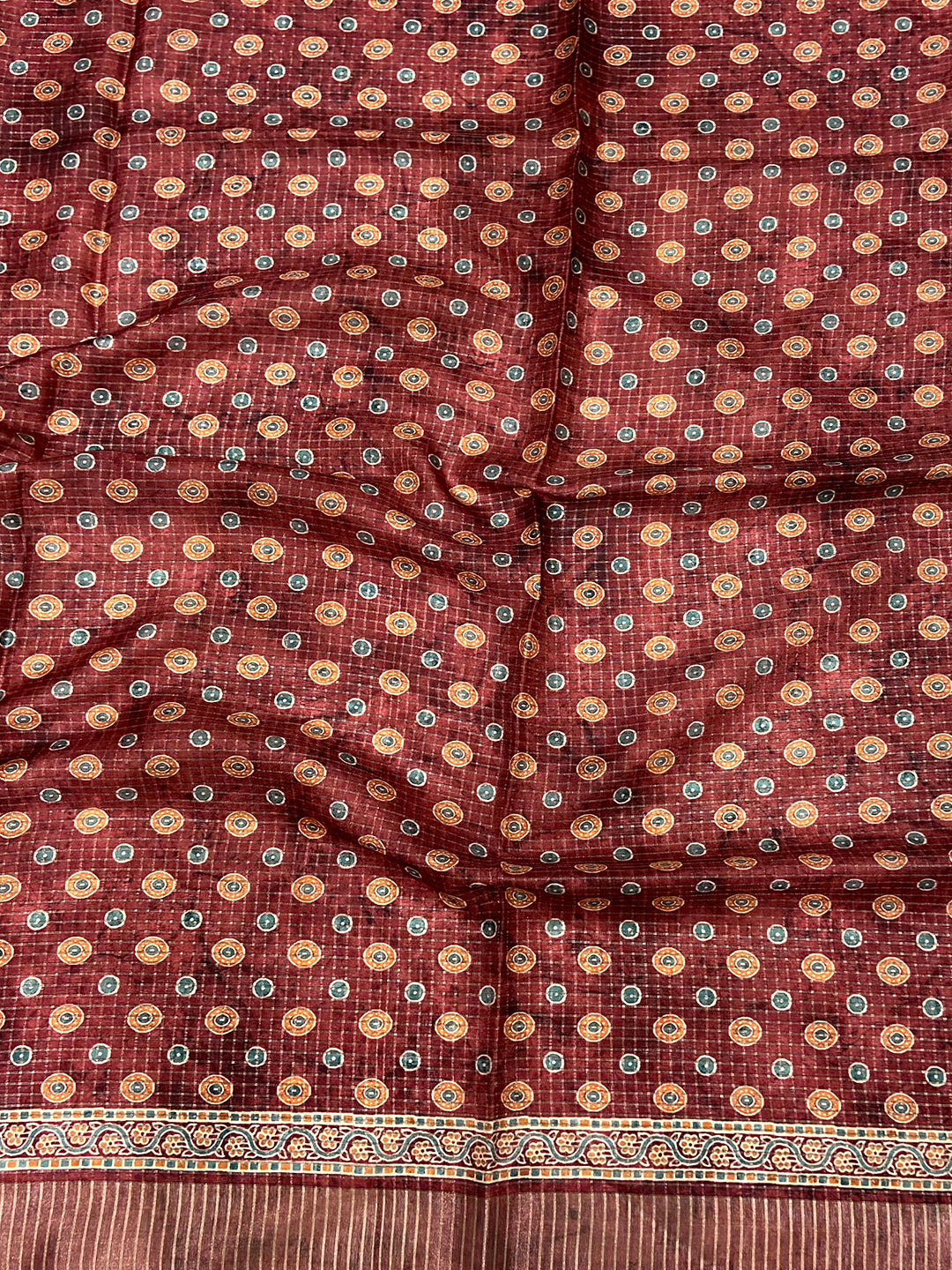 Maroon Soft Silk Floral Digital Saree