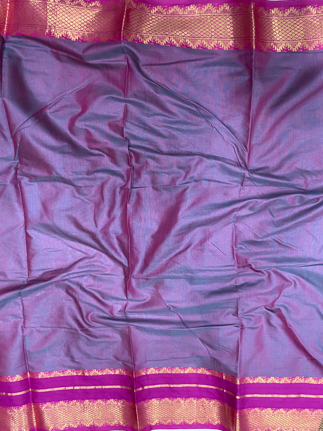 Gold Zari Magenta Accent Saree