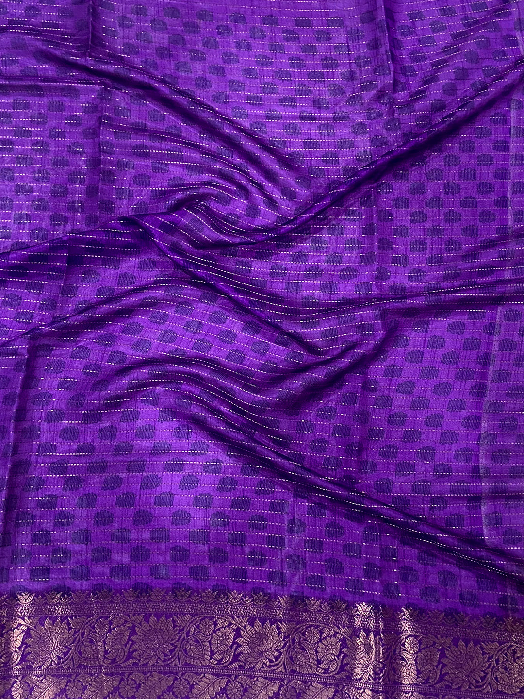 Purple Dola Silk Bird Print Saree