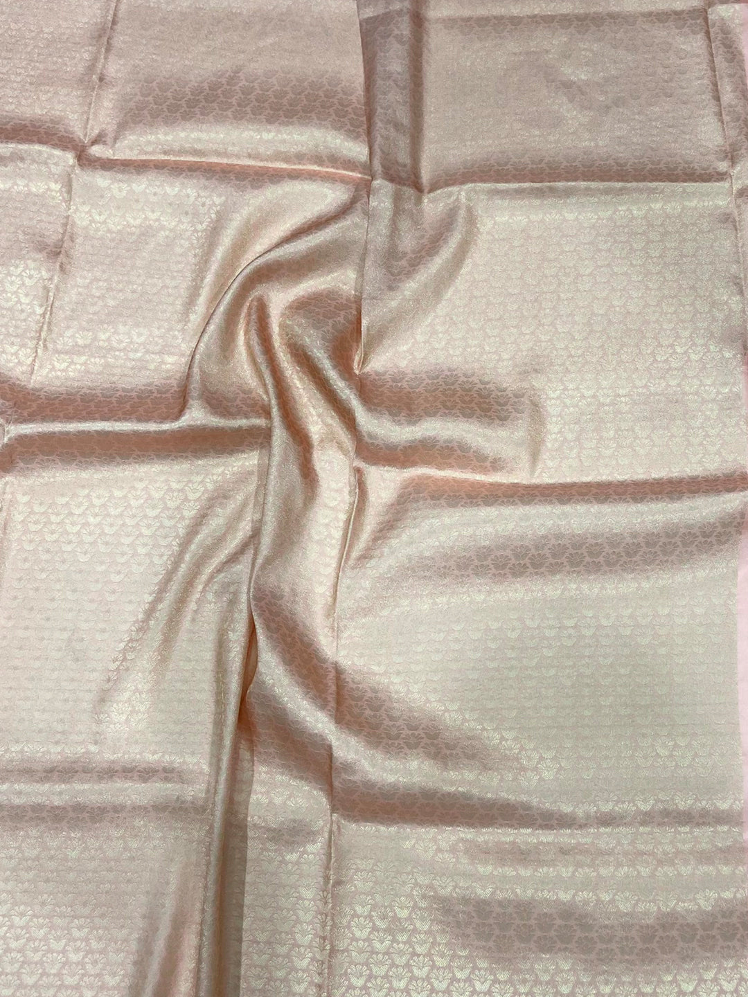 Pastel Peach Kanjivaram Digital Silk Saree