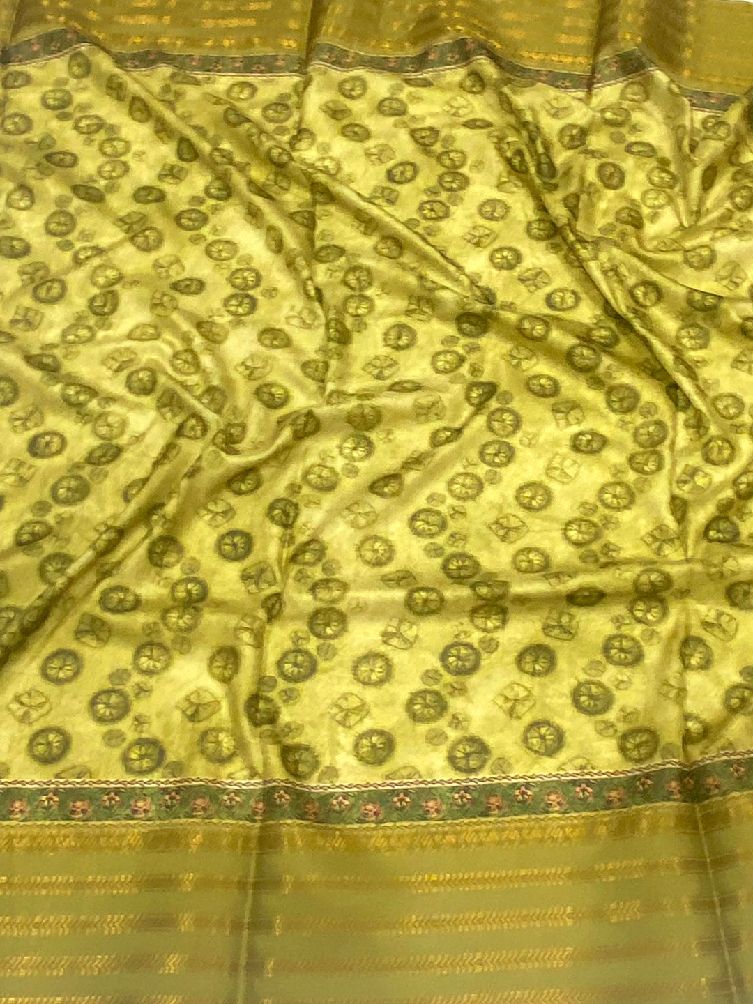 Olive Soft Silk Shibori Printed Saree