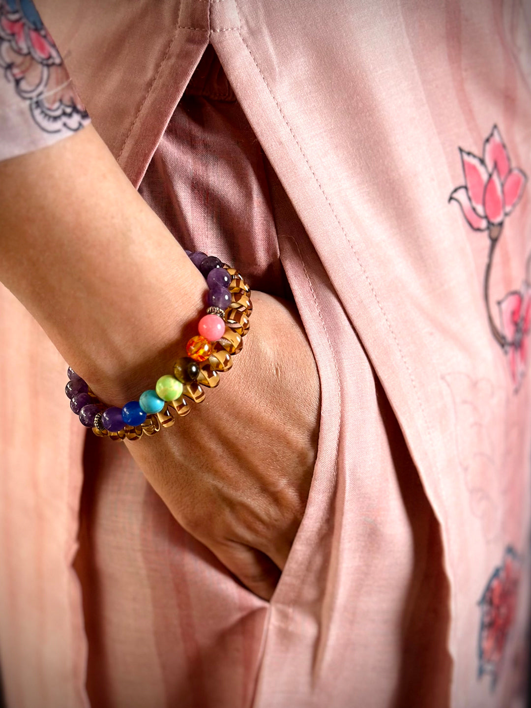 Mul Cotton Floral Half Collar Kurti