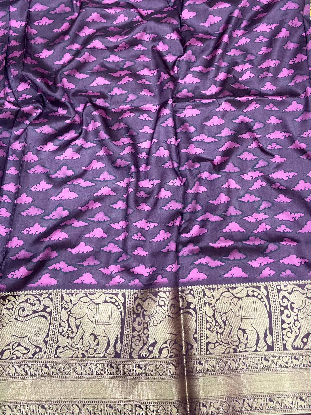 Elegance Kalamkari Printed Banarasi Saree