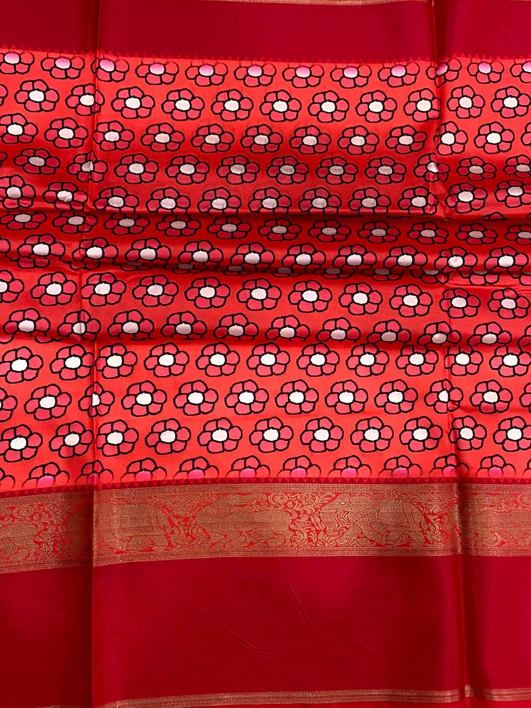 Vibrant Black Banarasi Kalamkari Silk Saree