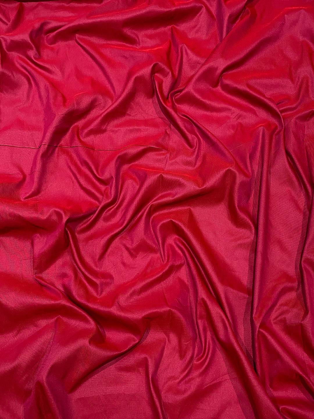 Close-up of Rani soft silk saree fabric