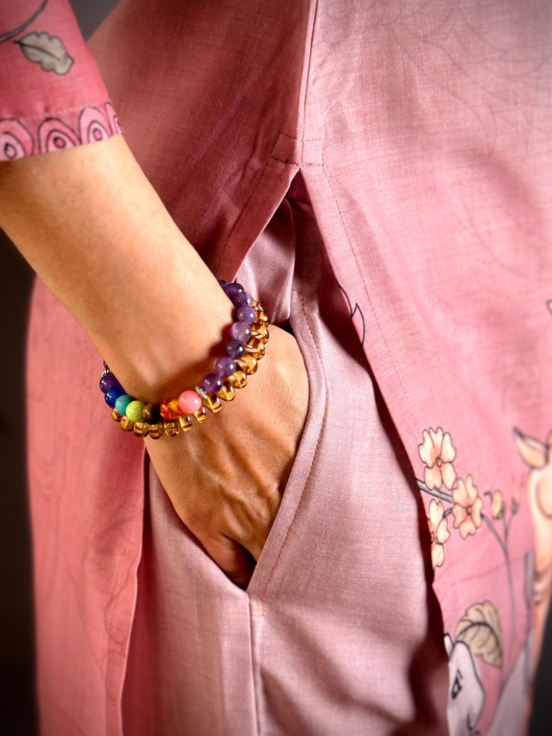 Stylish Kalamkari Round Neck Kurti