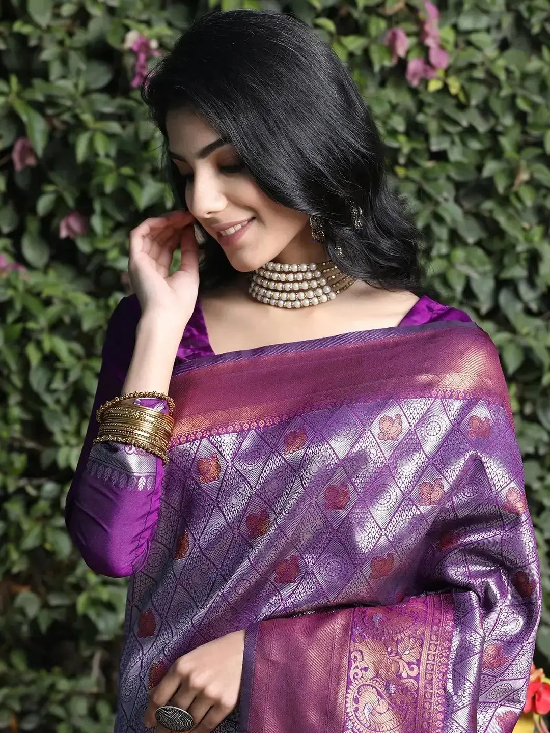 Kanjivaram Silk Saree With Zari Work