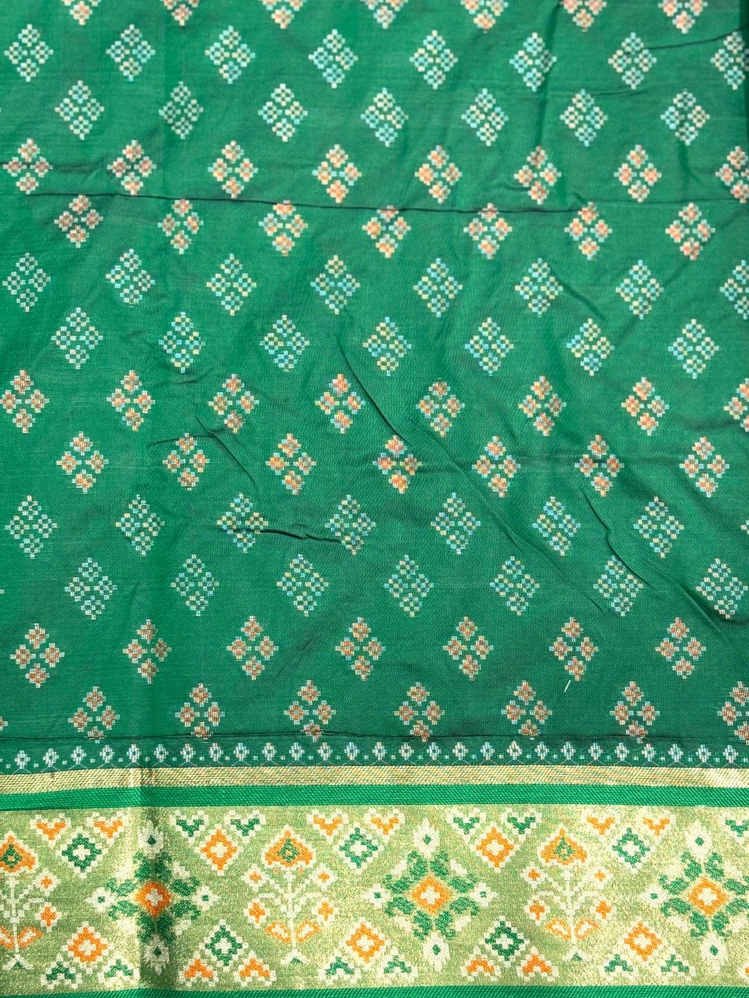 Wine Pochampally Patola Soft Silk Saree