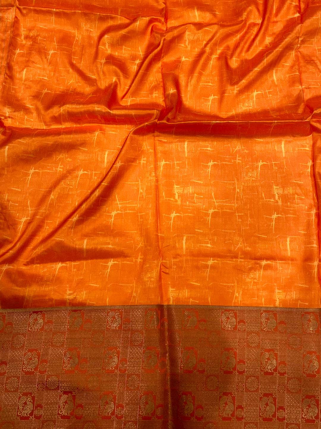 Multi Soft Banarasi Silk Digital Print Saree