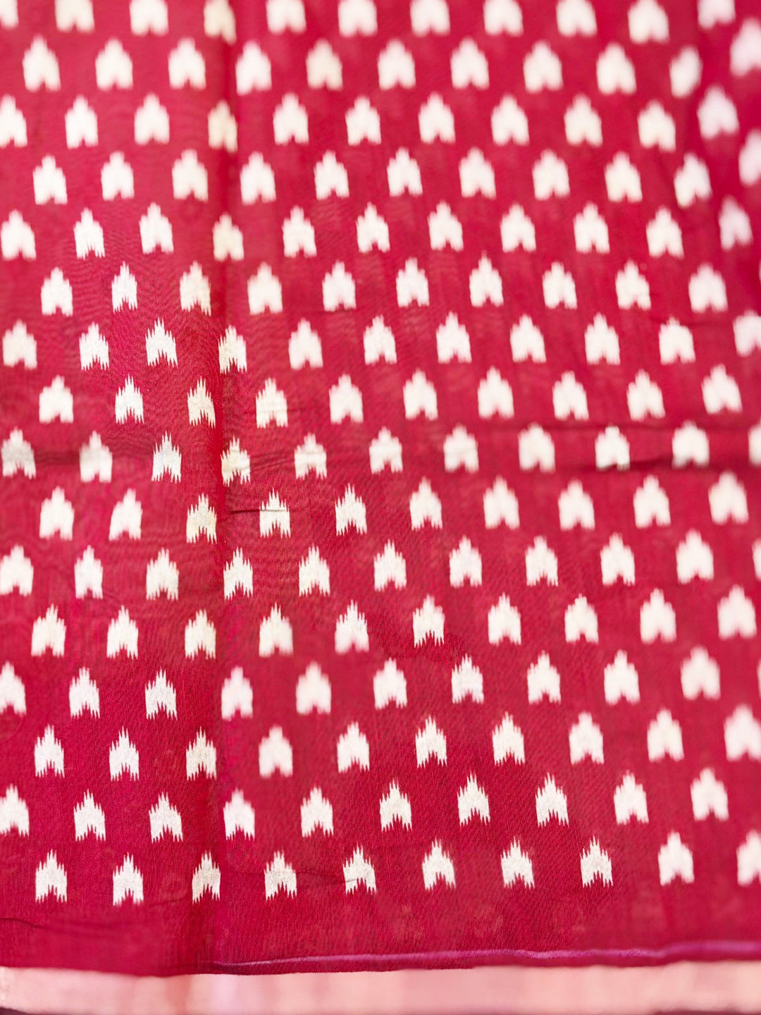 Red Mul Cotton Bandhej Print Saree