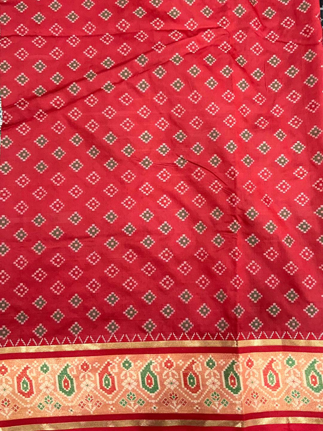 Black Soft Silk Saree With Patola Weaving