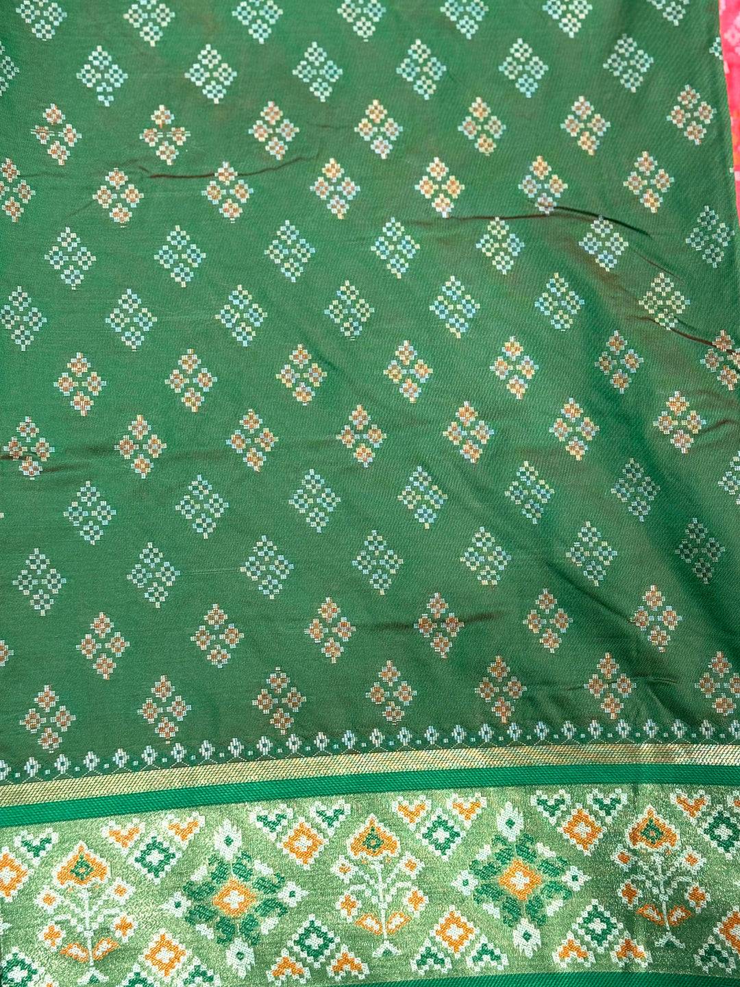 Gajri Pochampally Patola Soft Silk Saree