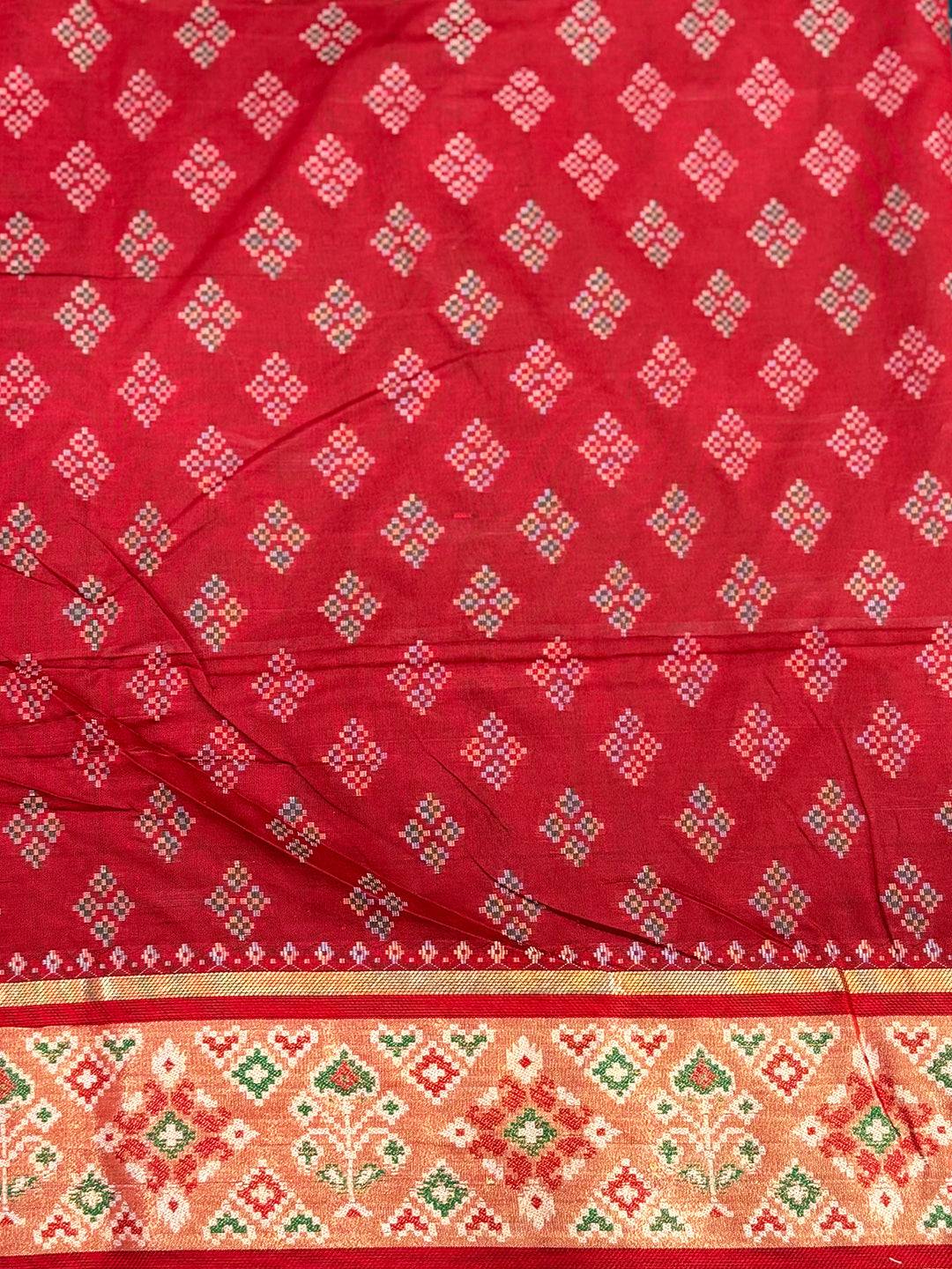 Denim Blue Pochampally Patola Soft Silk Saree