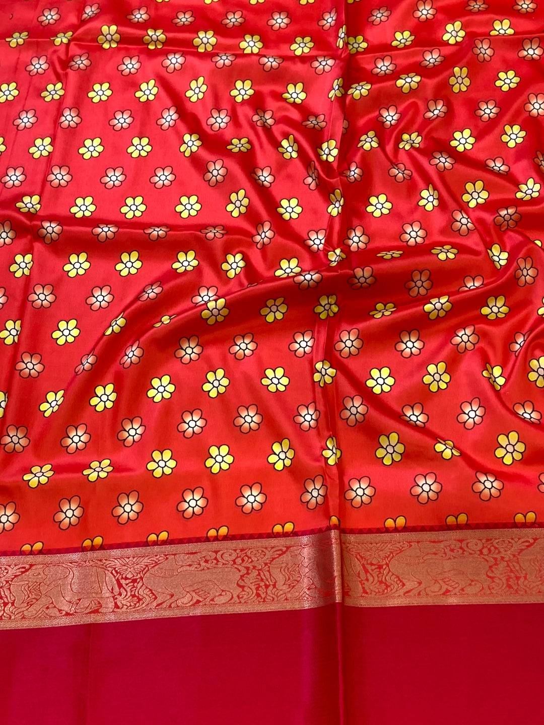 Elegant Navy Blue Kalamkari Banarasi Saree