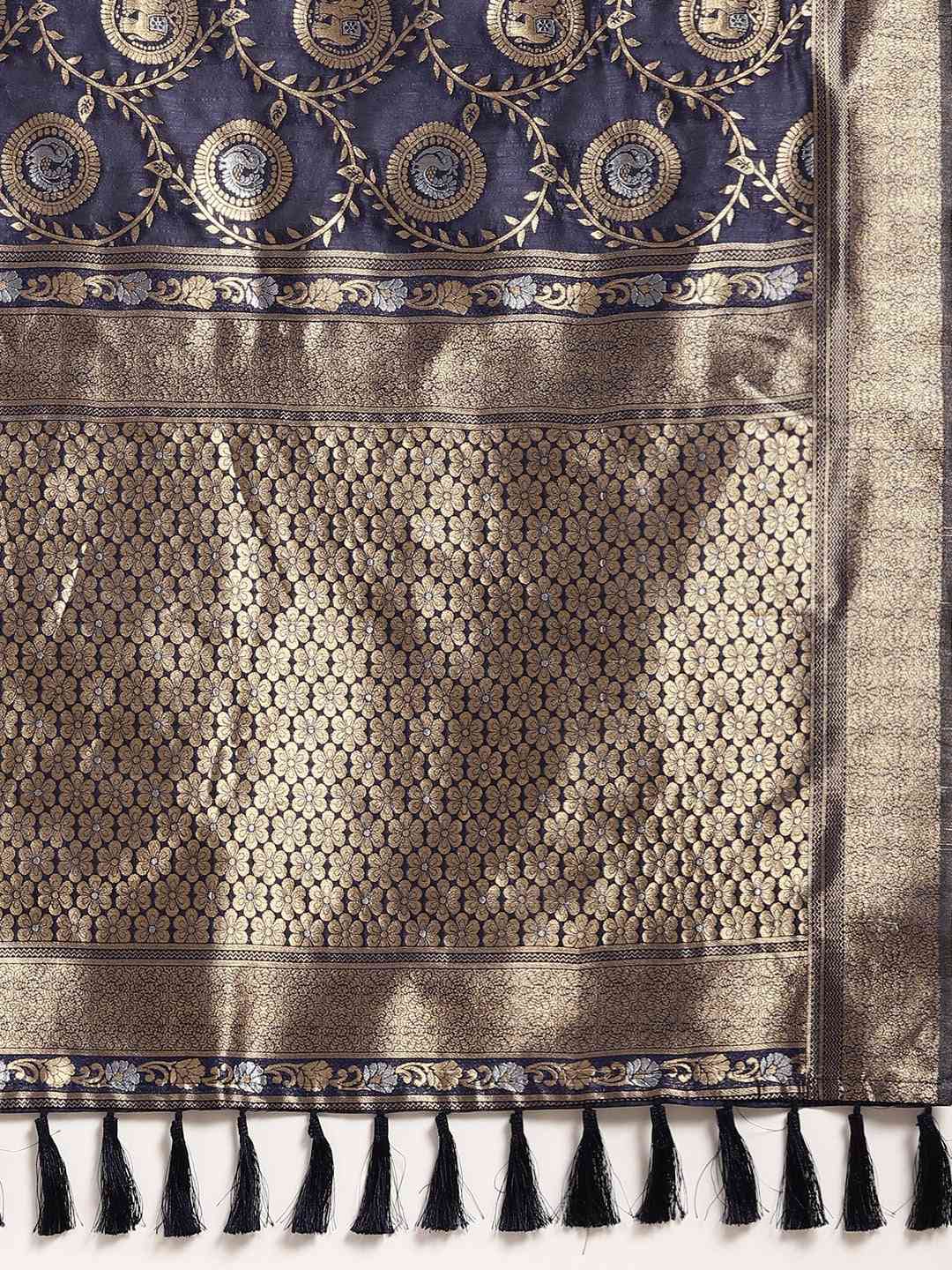 Beautiful Banarasi Navy Colour Silk Saree
