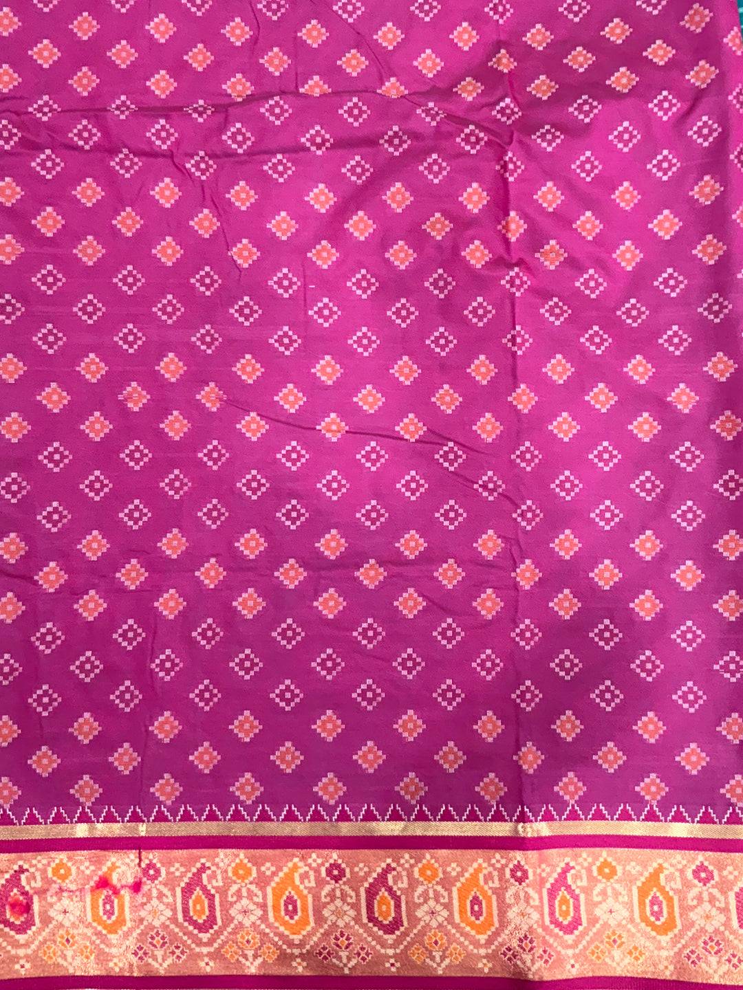 Rama Soft Silk Saree With Patola Weaving