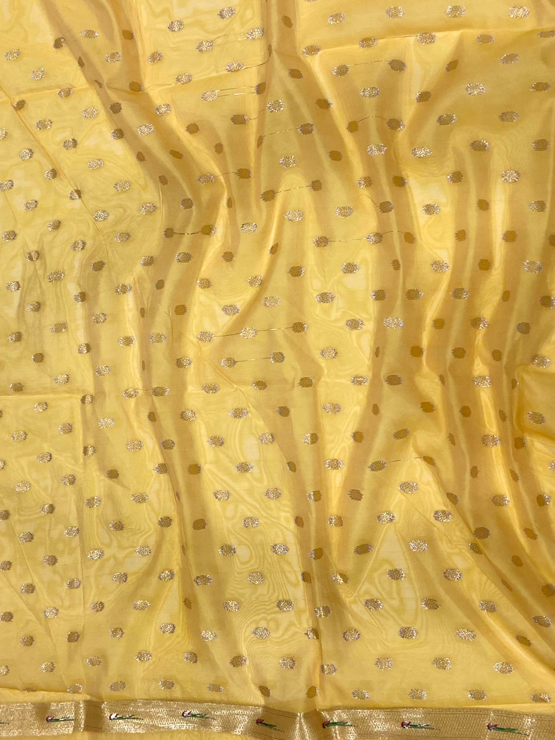 Yellow Soft Zari Tissue Paithani Saree