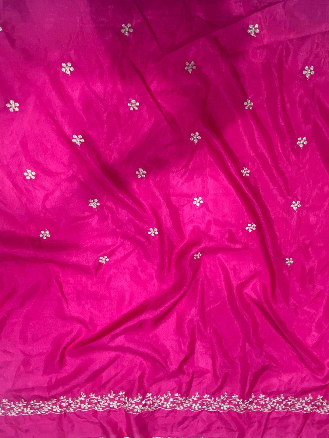 Radiant Pink Soft Georgette Bandhej Print Saree