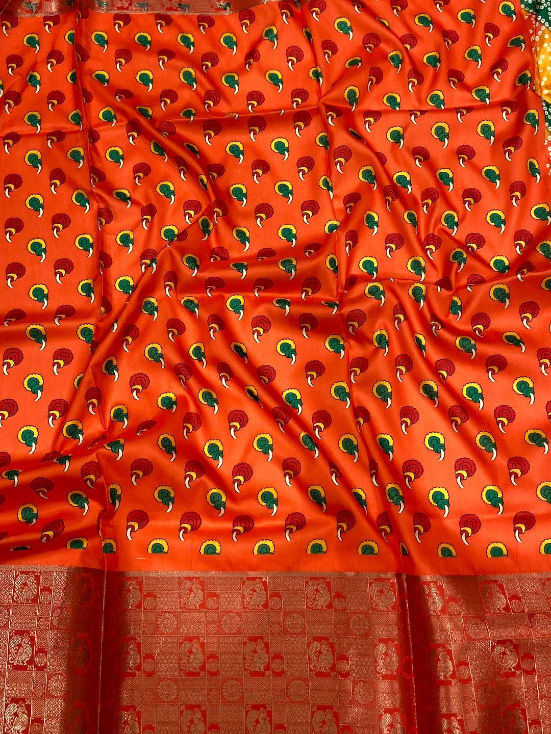 Multi Bandhej Printed Banarasi Saree