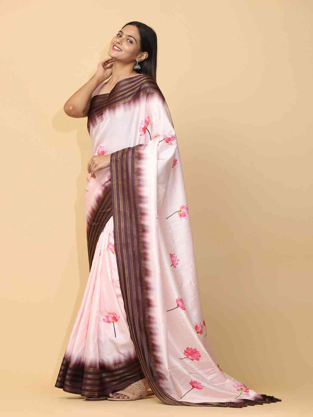 Soft Silk Pichwai Kalamkari Saree for Party Wear