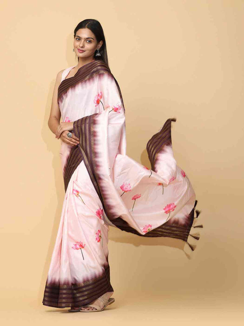 Soft Silk Pichwai Kalamkari Saree for Party Wear