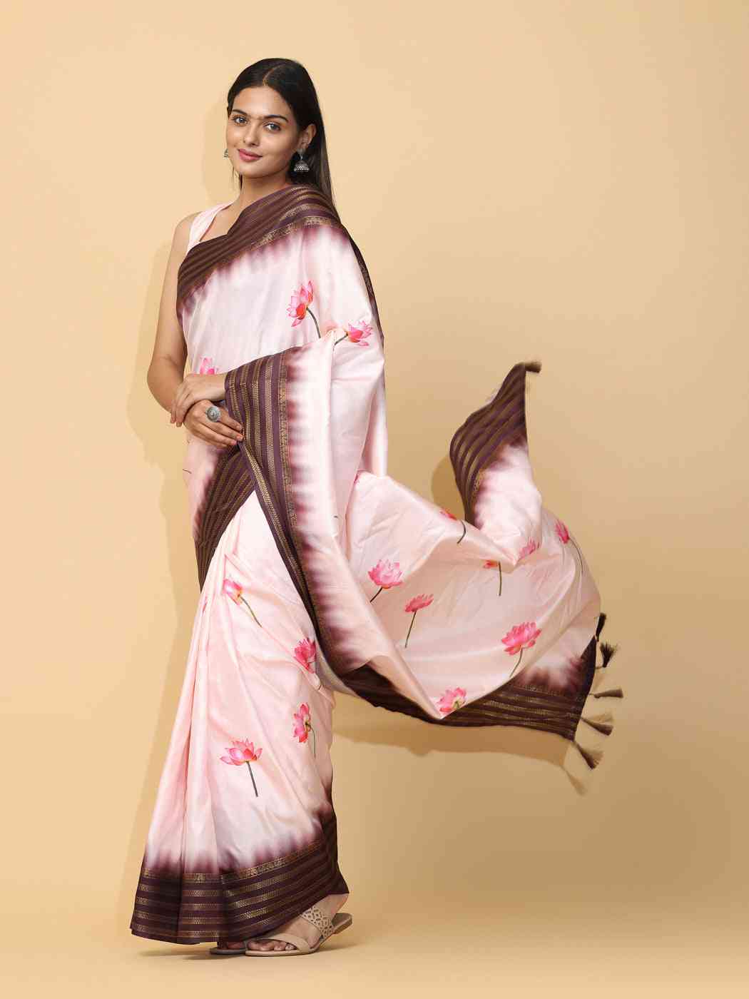 Soft Silk Pichwai Kalamkari Saree for Party Wear