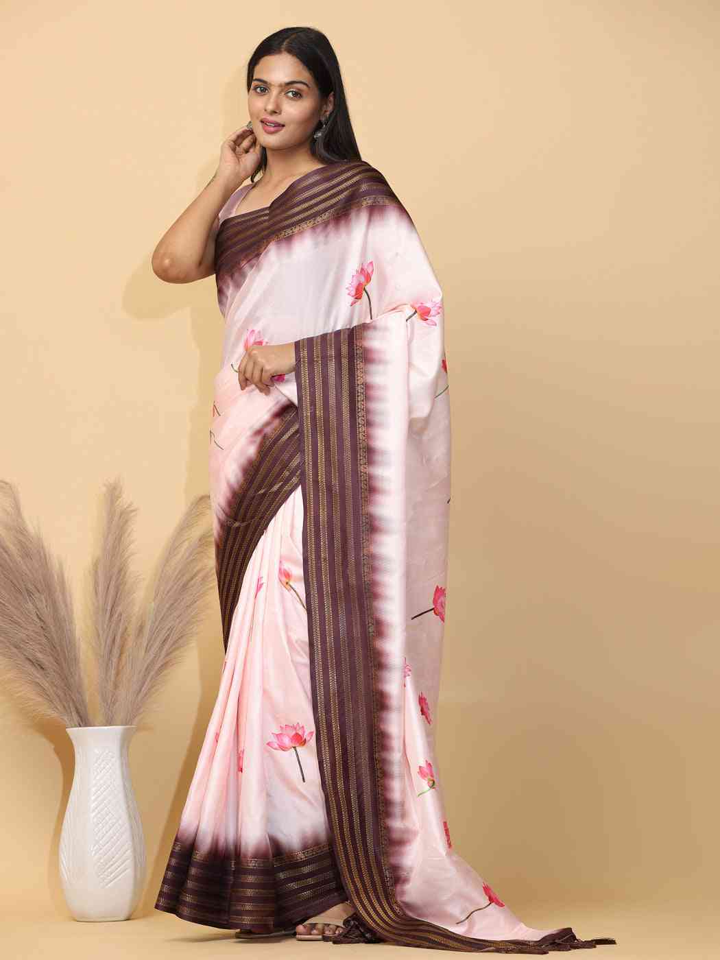 Soft Silk Pichwai Kalamkari Saree for Party Wear