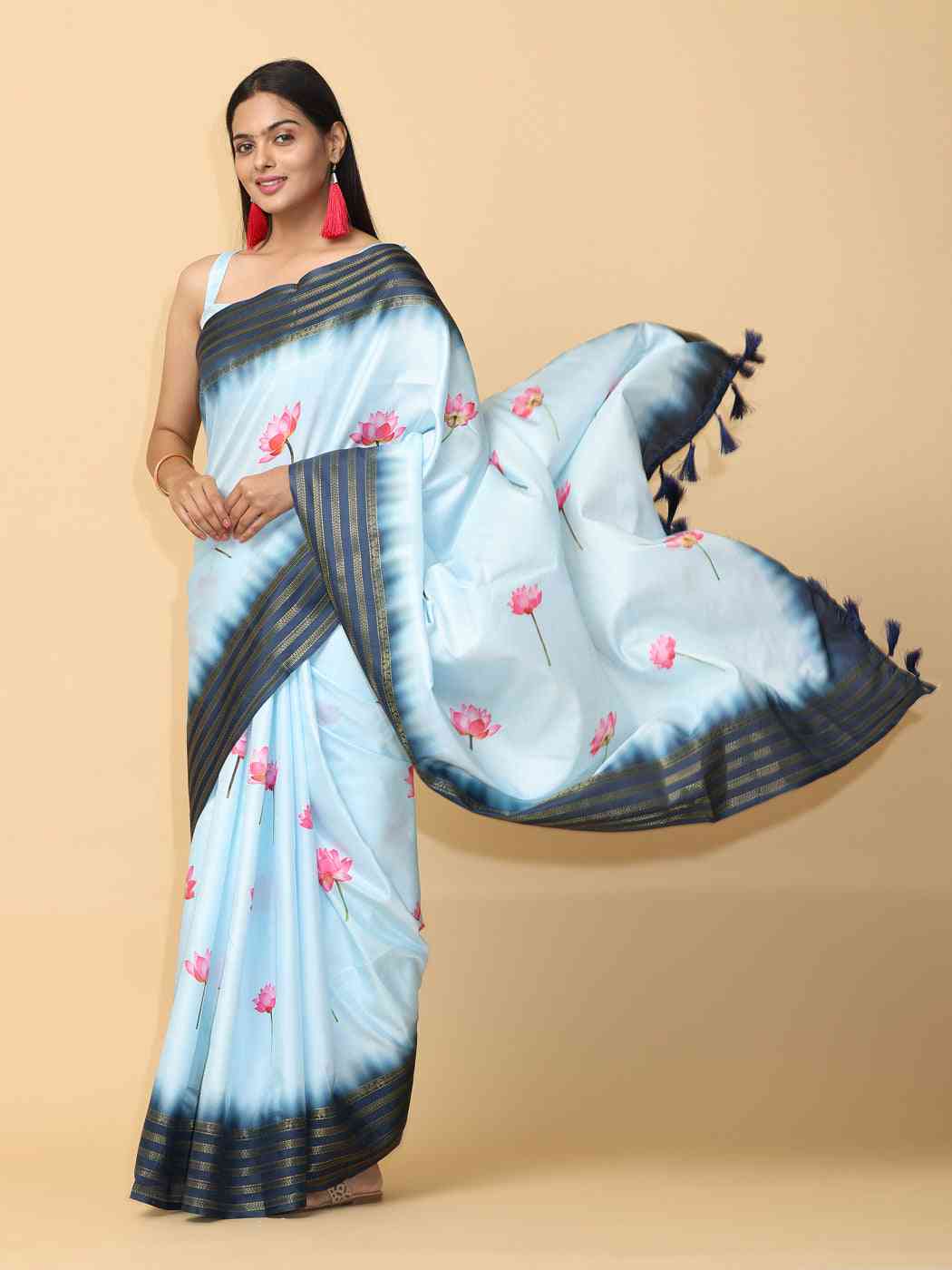 Soft Silk Pichwai Kalamkari Saree for Party Wear