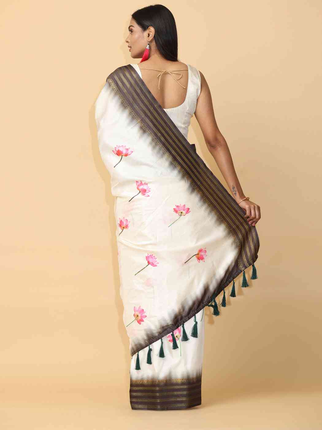 Soft Silk Pichwai Kalamkari Saree for Party Wear